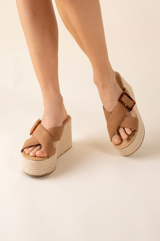 MANDEE ESPADRILLE PLATFORM SLIDES