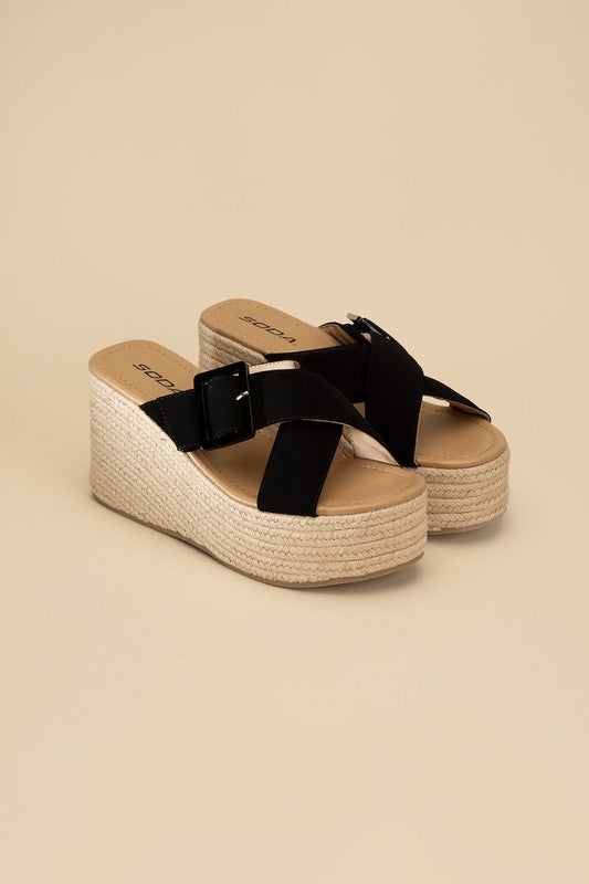 MANDEE ESPADRILLE PLATFORM SLIDES