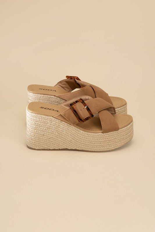 MANDEE ESPADRILLE PLATFORM SLIDES