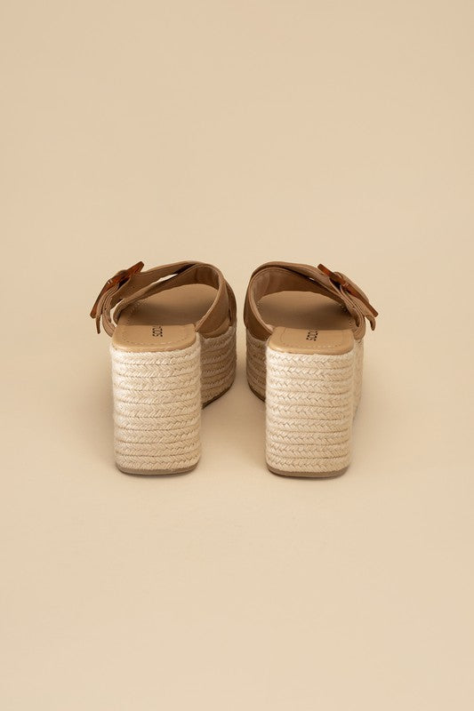 MANDEE ESPADRILLE PLATFORM SLIDES