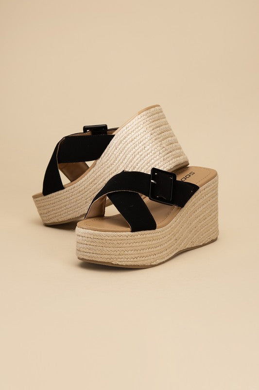 MANDEE ESPADRILLE PLATFORM SLIDES