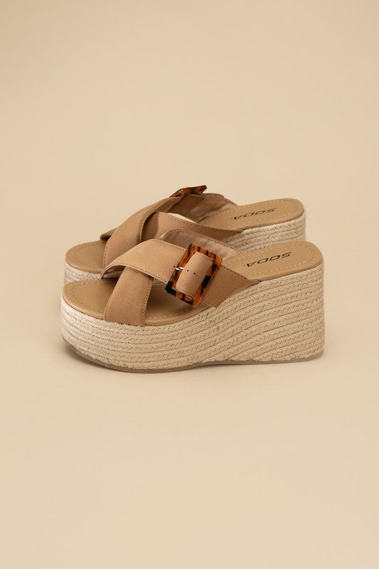 MANDEE ESPADRILLE PLATFORM SLIDES