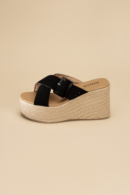 MANDEE ESPADRILLE PLATFORM SLIDES