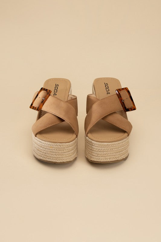 MANDEE ESPADRILLE PLATFORM SLIDES
