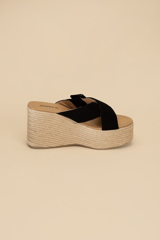 MANDEE ESPADRILLE PLATFORM SLIDES