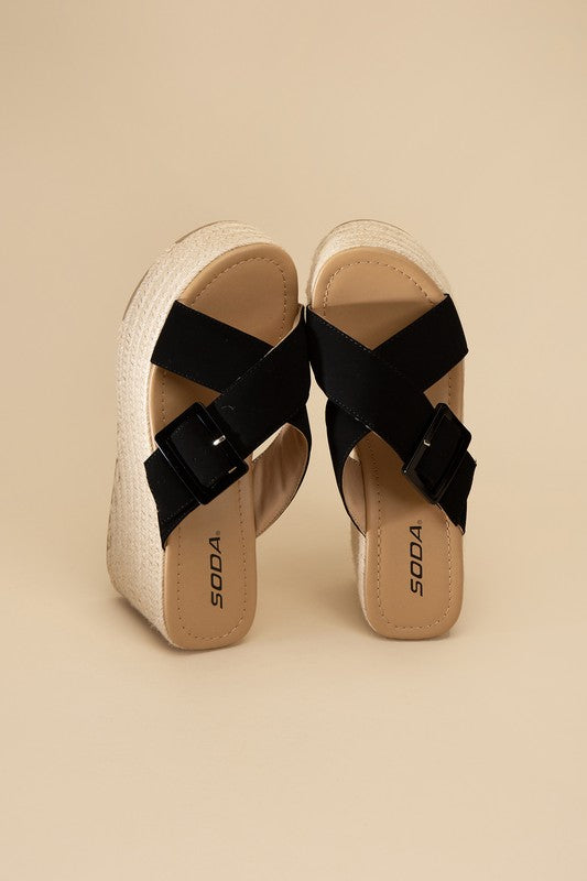 MANDEE ESPADRILLE PLATFORM SLIDES