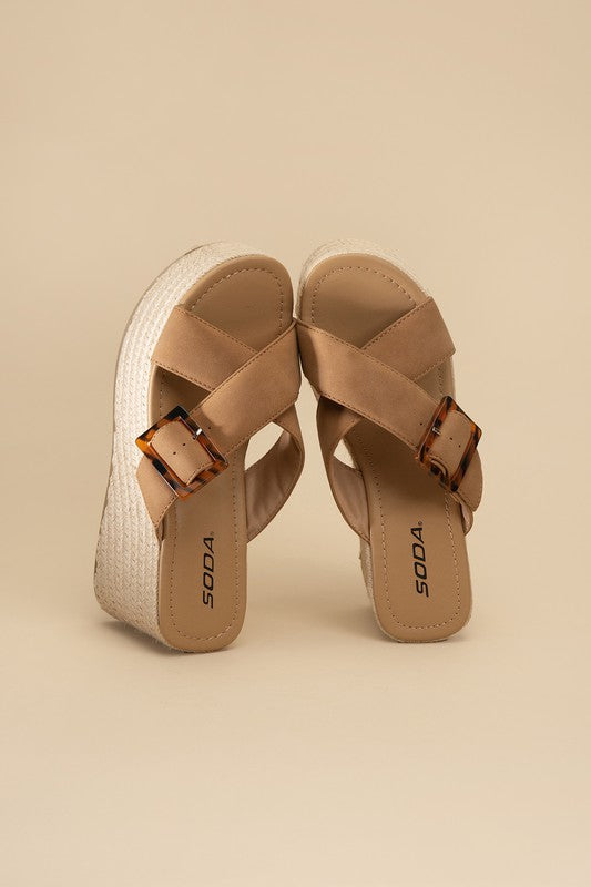 MANDEE ESPADRILLE PLATFORM SLIDES