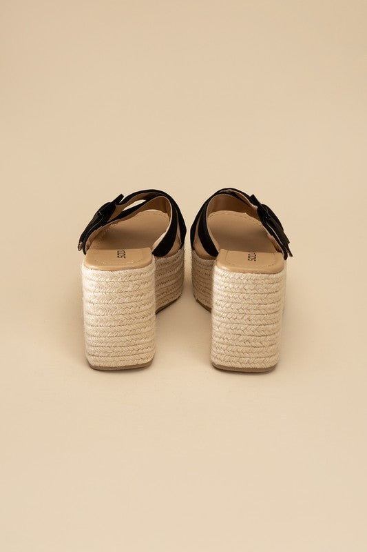 MANDEE ESPADRILLE PLATFORM SLIDES