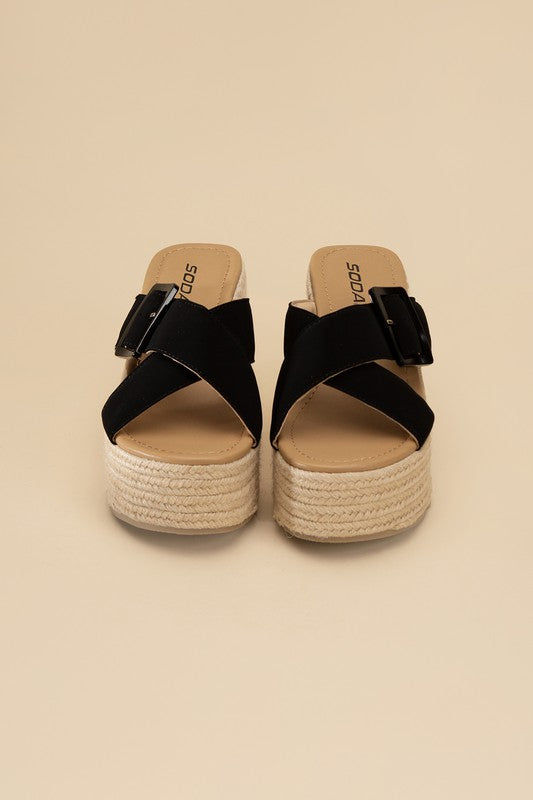 MANDEE ESPADRILLE PLATFORM SLIDES