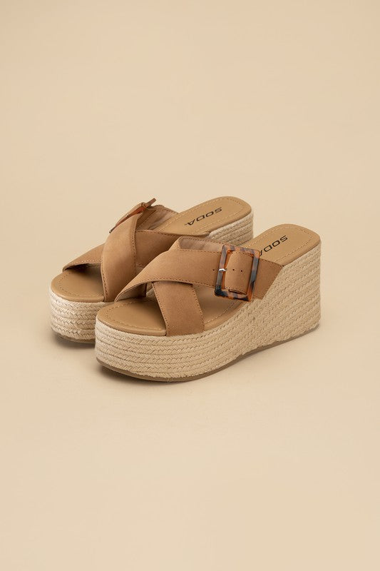 MANDEE ESPADRILLE PLATFORM SLIDES