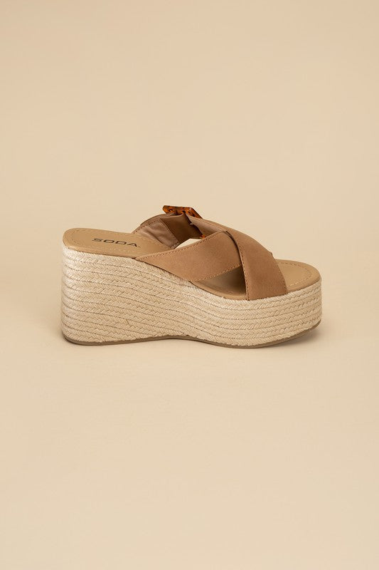MANDEE ESPADRILLE PLATFORM SLIDES