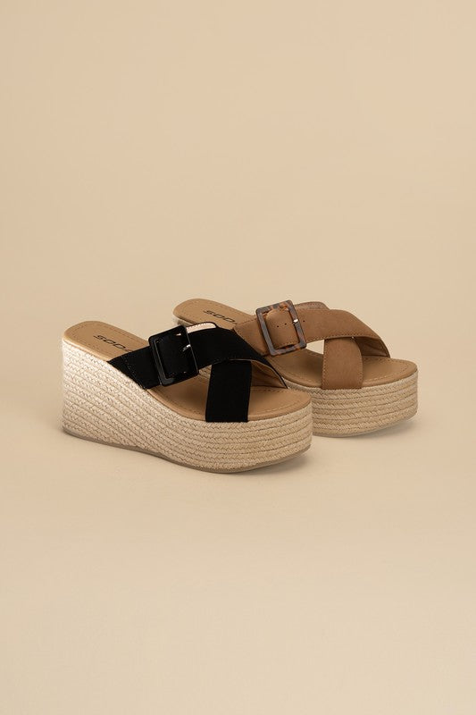 MANDEE ESPADRILLE PLATFORM SLIDES