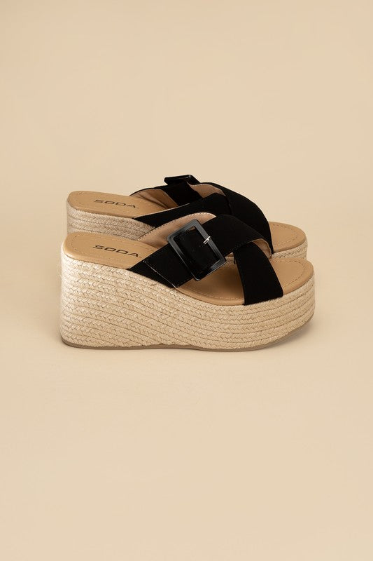 MANDEE ESPADRILLE PLATFORM SLIDES