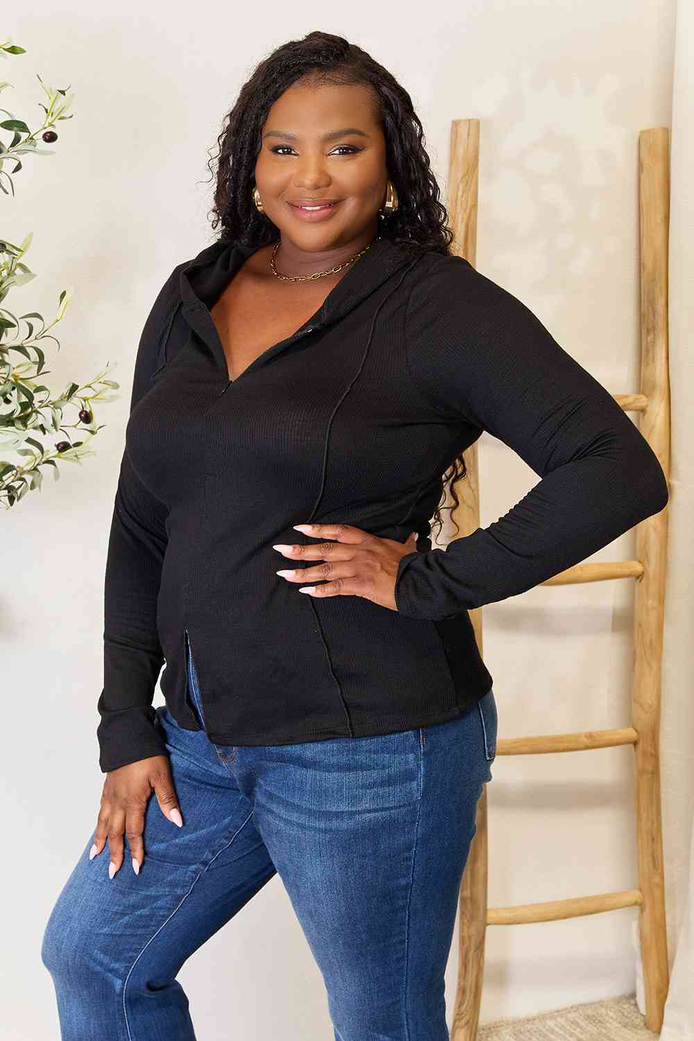 Black Long Sleeve Hoodie