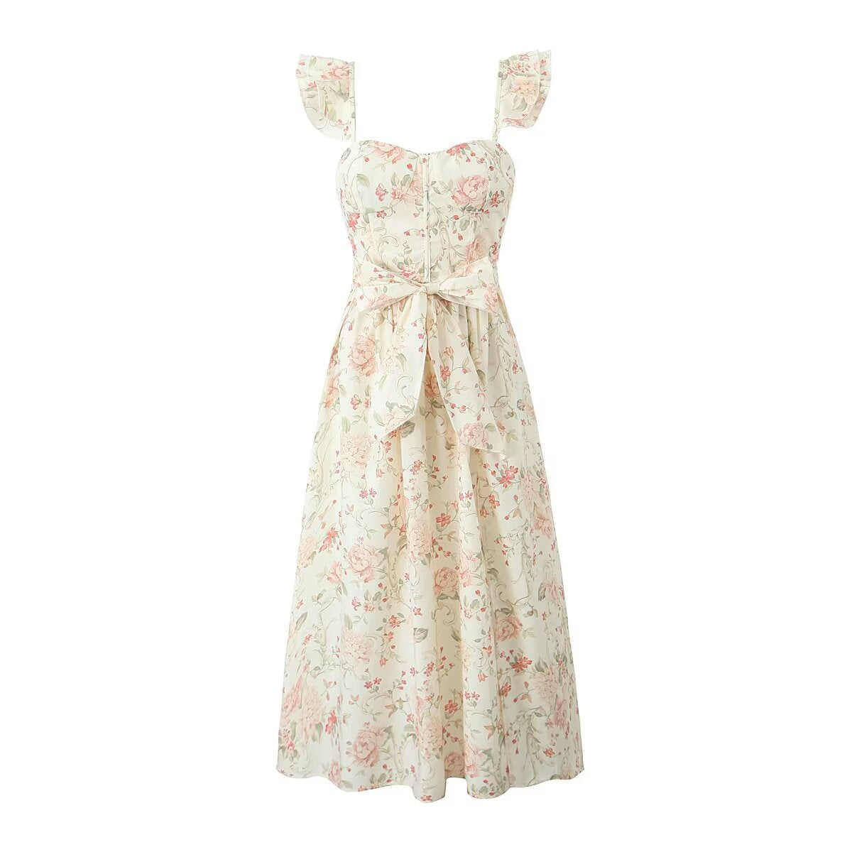 Waist Lace Up Slim Fit Dress