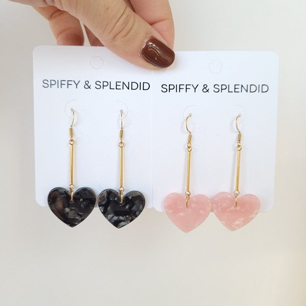 Heart Earrings - Black