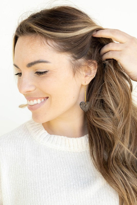 Heart Earrings - Black