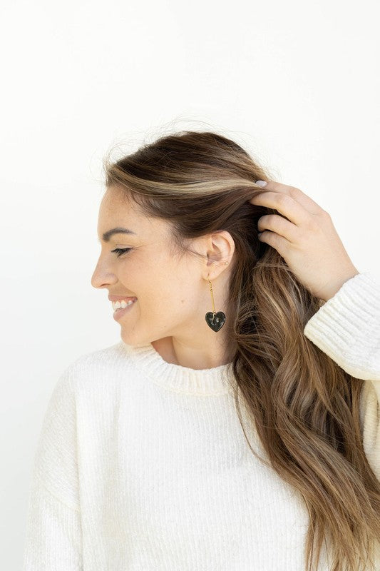 Heart Earrings - Black