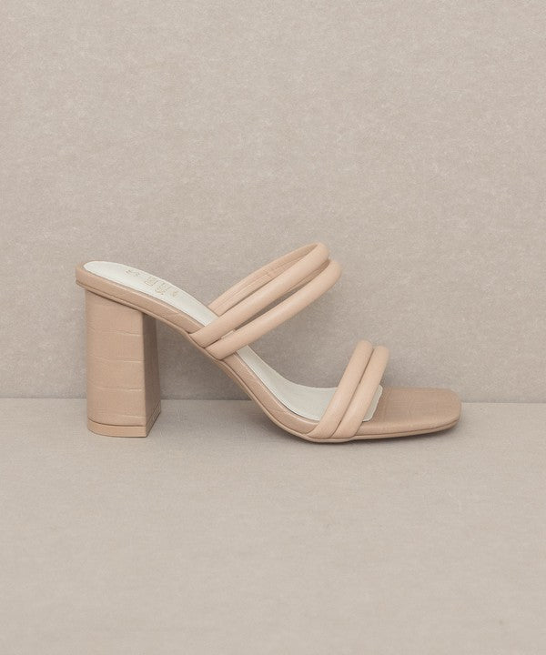 Angie - Strappy Alligator Heel