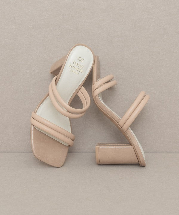 Angie - Strappy Alligator Heel