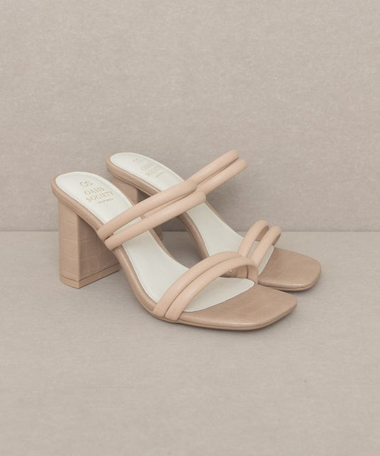 Angie - Strappy Alligator Heel