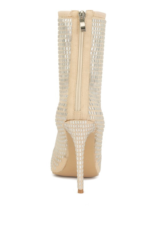 GLAM IT UP  Rhinestones Mesh Boots