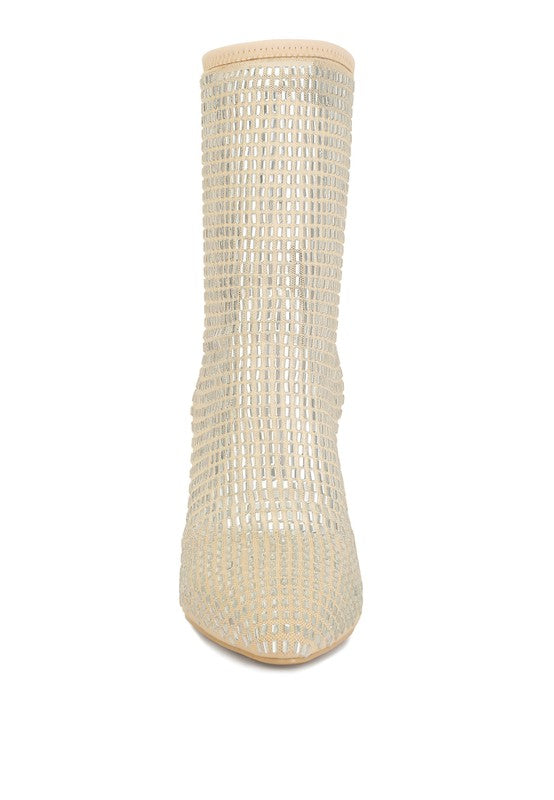 GLAM IT UP  Rhinestones Mesh Boots