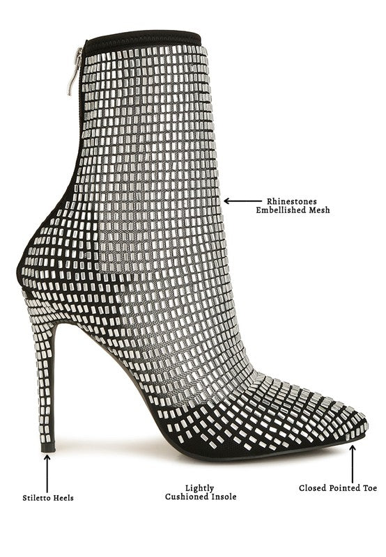 GLAM IT UP  Rhinestones Mesh Boots