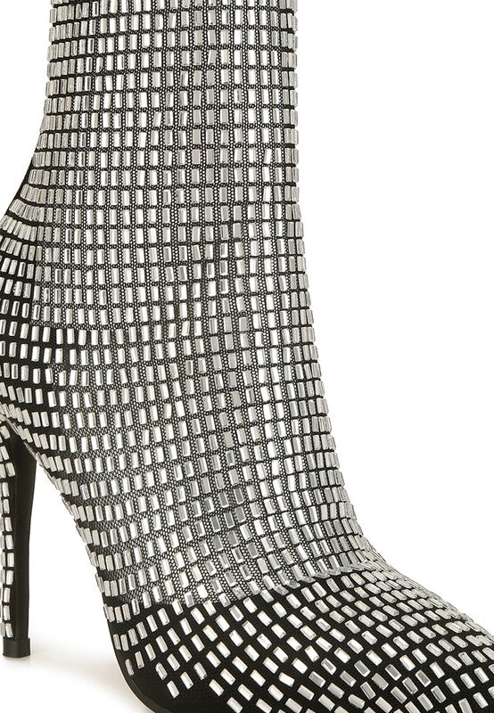 GLAM IT UP  Rhinestones Mesh Boots