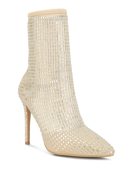 GLAM IT UP  Rhinestones Mesh Boots