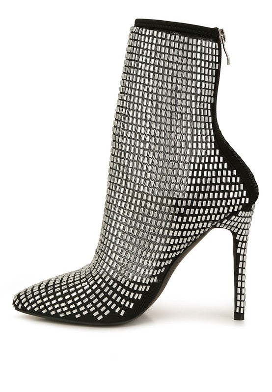 GLAM IT UP  Rhinestones Mesh Boots