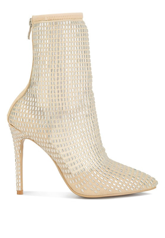 GLAM IT UP  Rhinestones Mesh Boots
