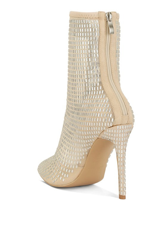 GLAM IT UP  Rhinestones Mesh Boots
