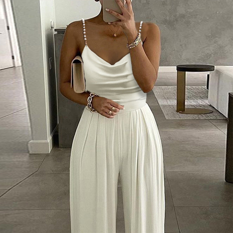 Ms. Fancy Pants Pearls Wide Leg Jumpsuit