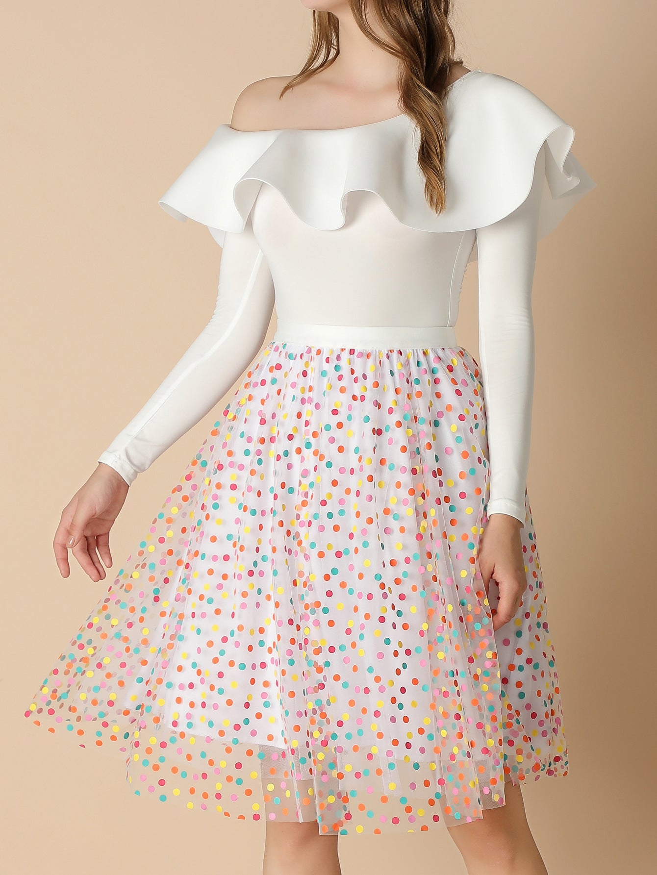Rainbow Waist Fairy Three Layer Umbrella Skirt