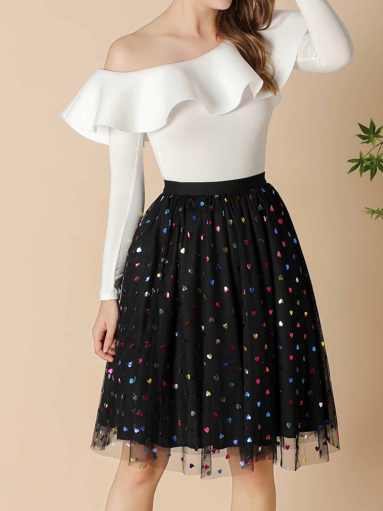 Rainbow Waist Fairy Three Layer Umbrella Skirt