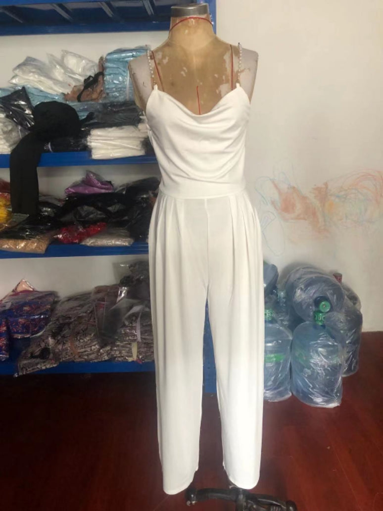 Ms. Fancy Pants Pearls Wide Leg Jumpsuit
