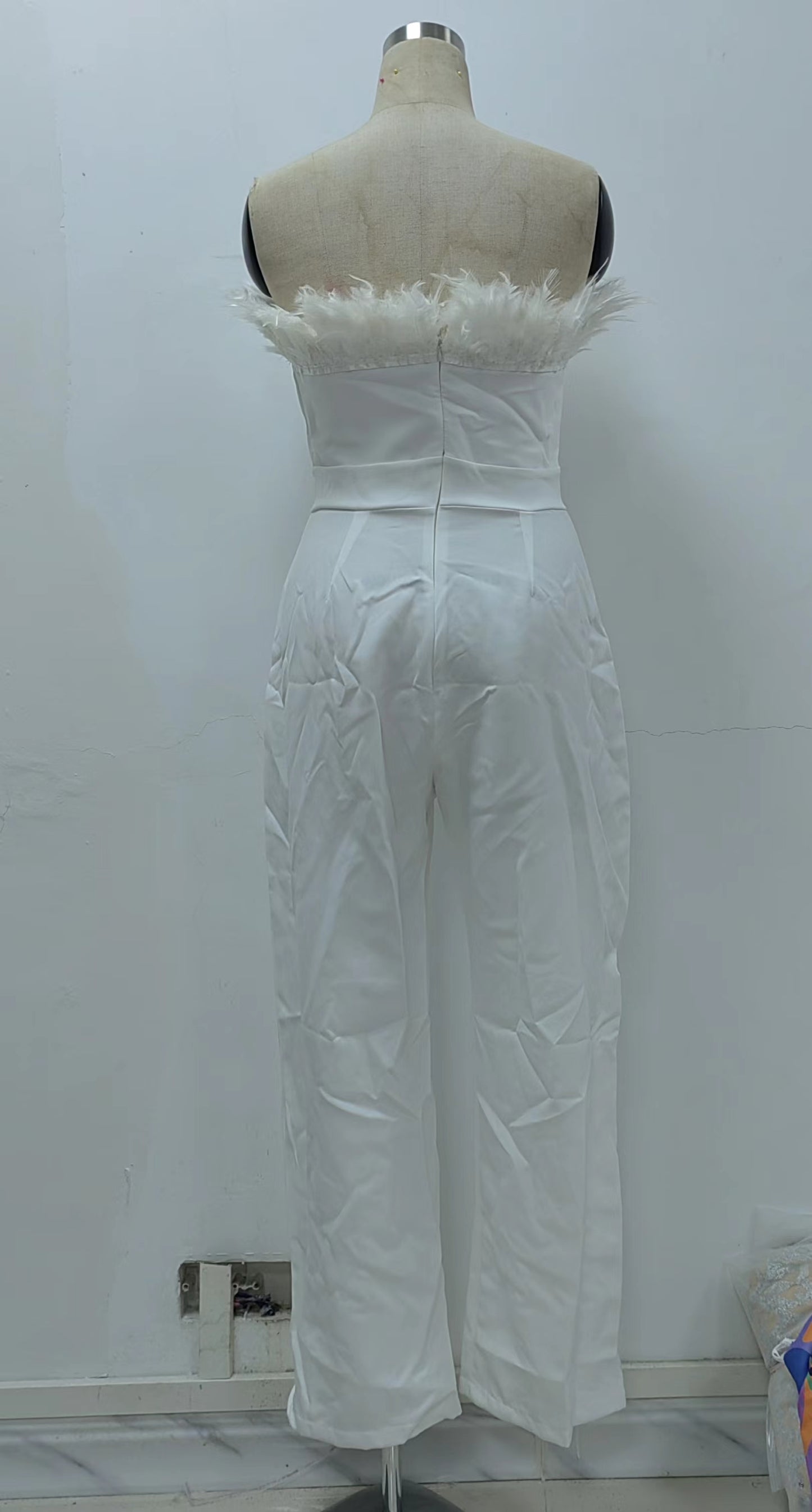 Feather Backless Sexy Jumpsuit