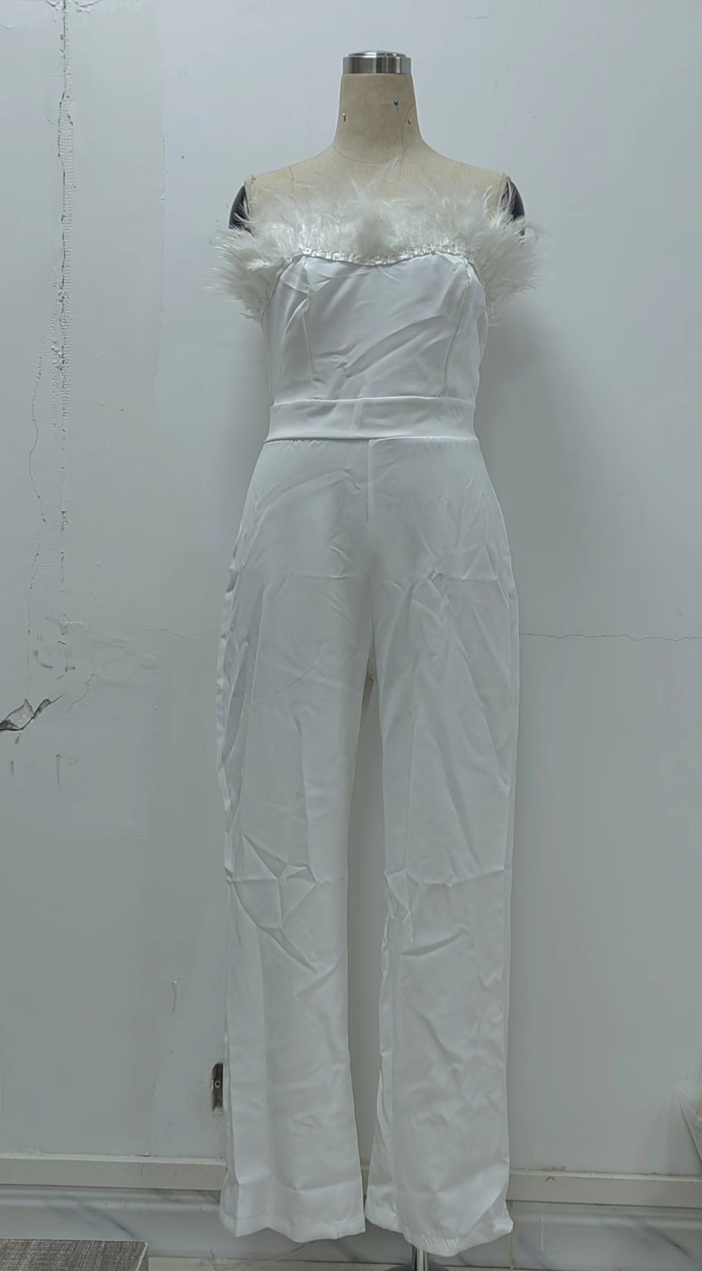 Feather Backless Sexy Jumpsuit