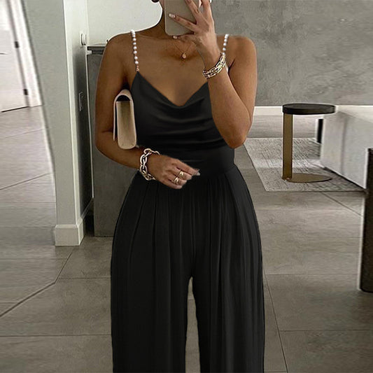 Ms. Fancy Pants Pearls Wide Leg Jumpsuit