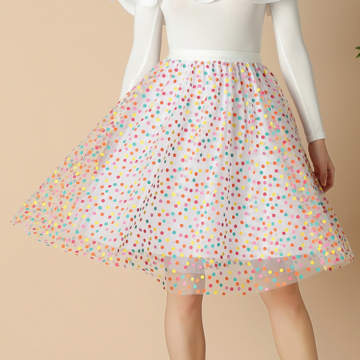 Rainbow Waist Fairy Three Layer Umbrella Skirt