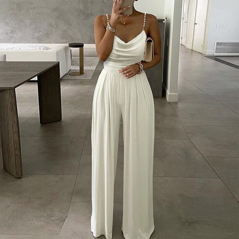 Ms. Fancy Pants Pearls Wide Leg Jumpsuit