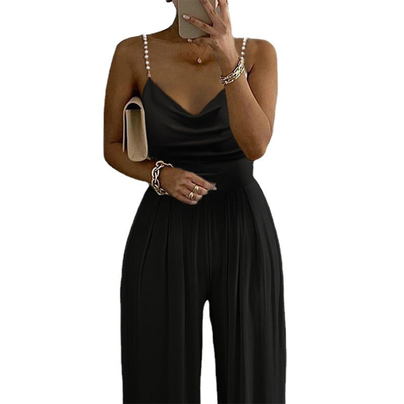 Ms. Fancy Pants Pearls Wide Leg Jumpsuit